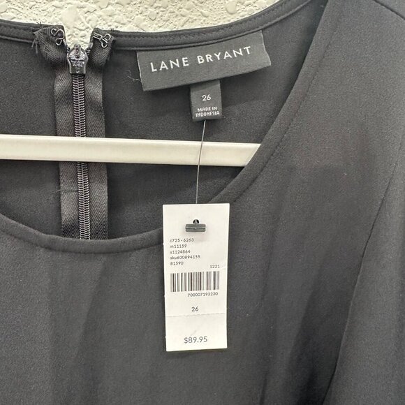 Lane Bryant Black Short Flowy Sleeve High Low Dress 1124864 Womens size 26 NEW - Picture 2 of 5